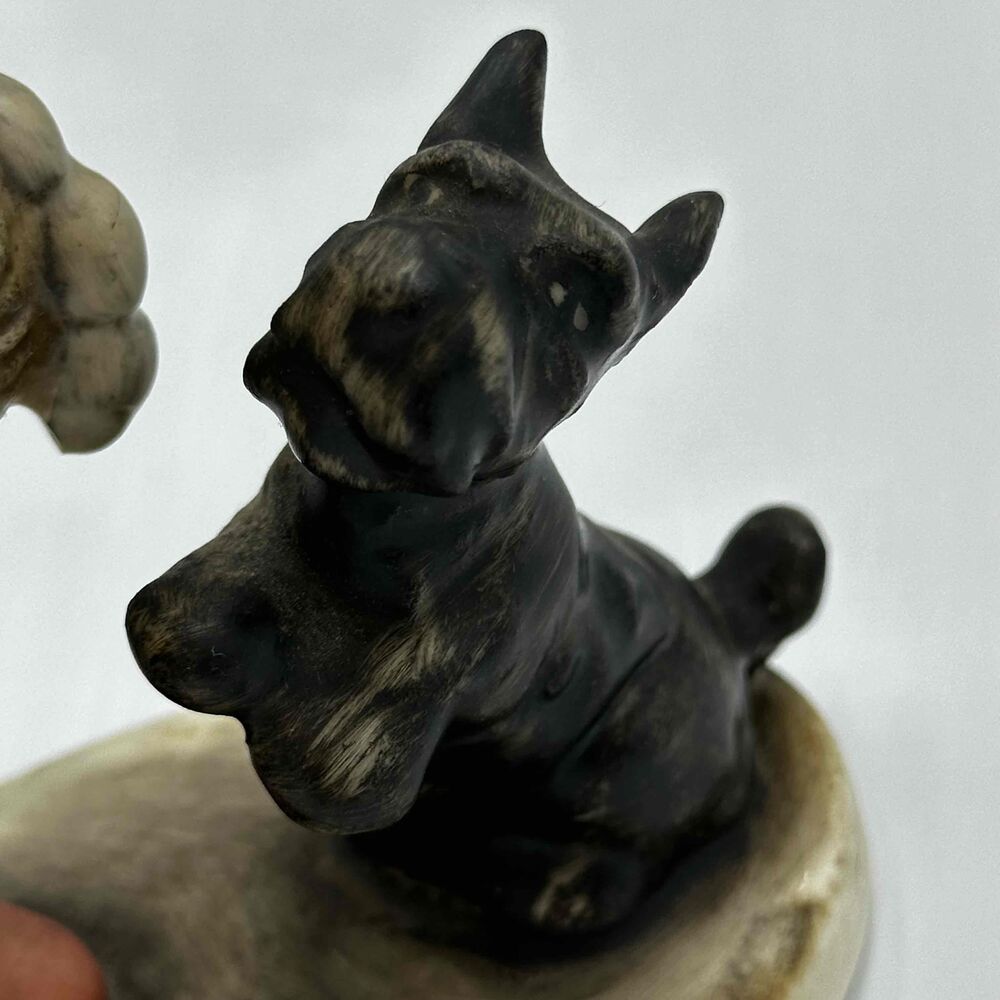 Vintage Friedel Bavaria Boy With Dog Basket Cap Figurine Western Germany - Picture 5 of 6